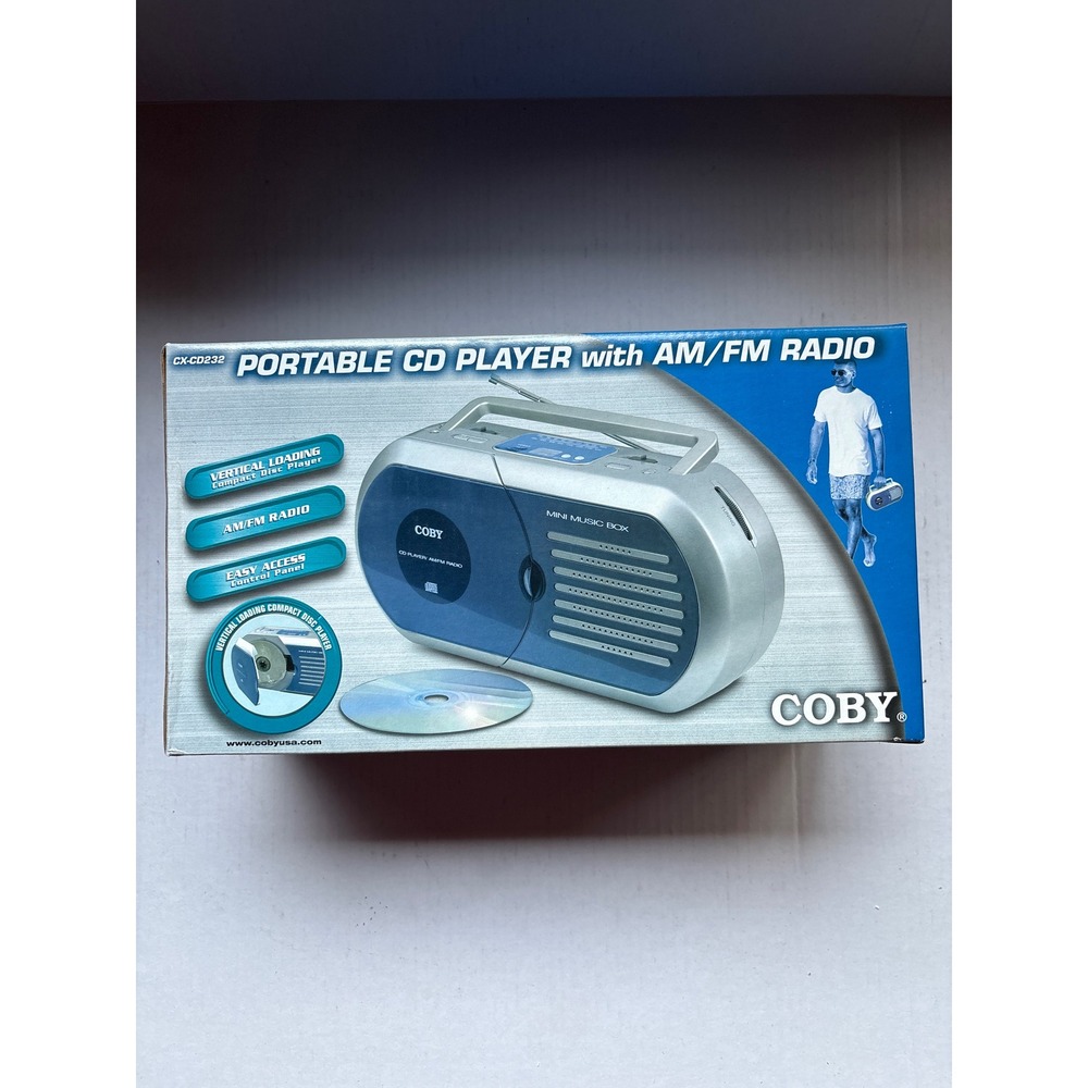 Coby CX-CD232 Portable CD Player with AM/FM Radio Mini Music‎ Box New In Box